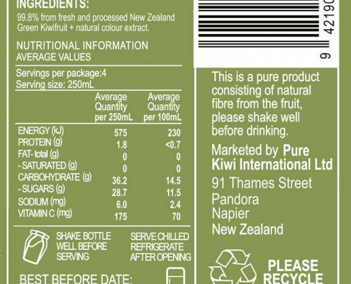 Kiwi Green Back Label